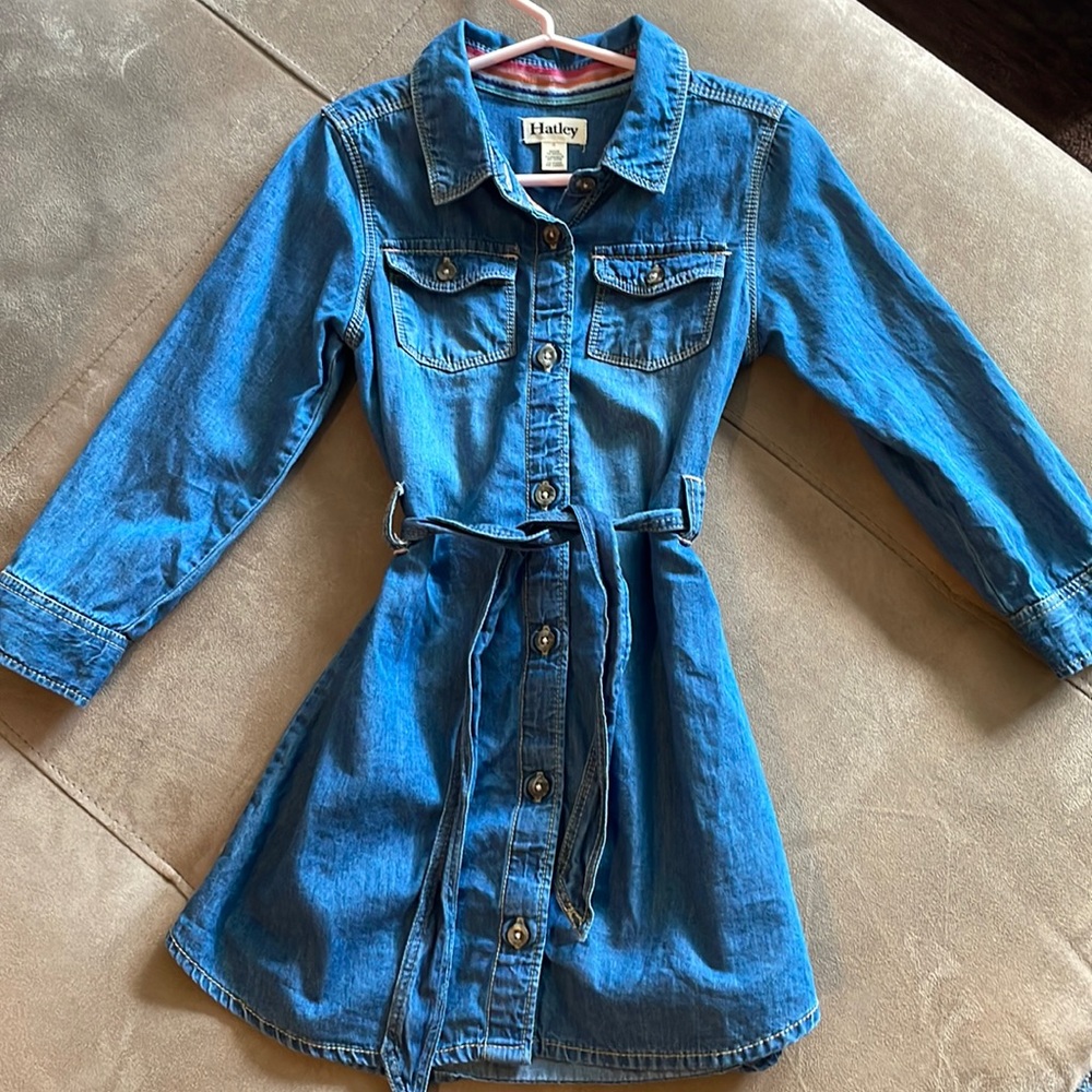 New without tags Toddler Hatley denim wrap dress size 4